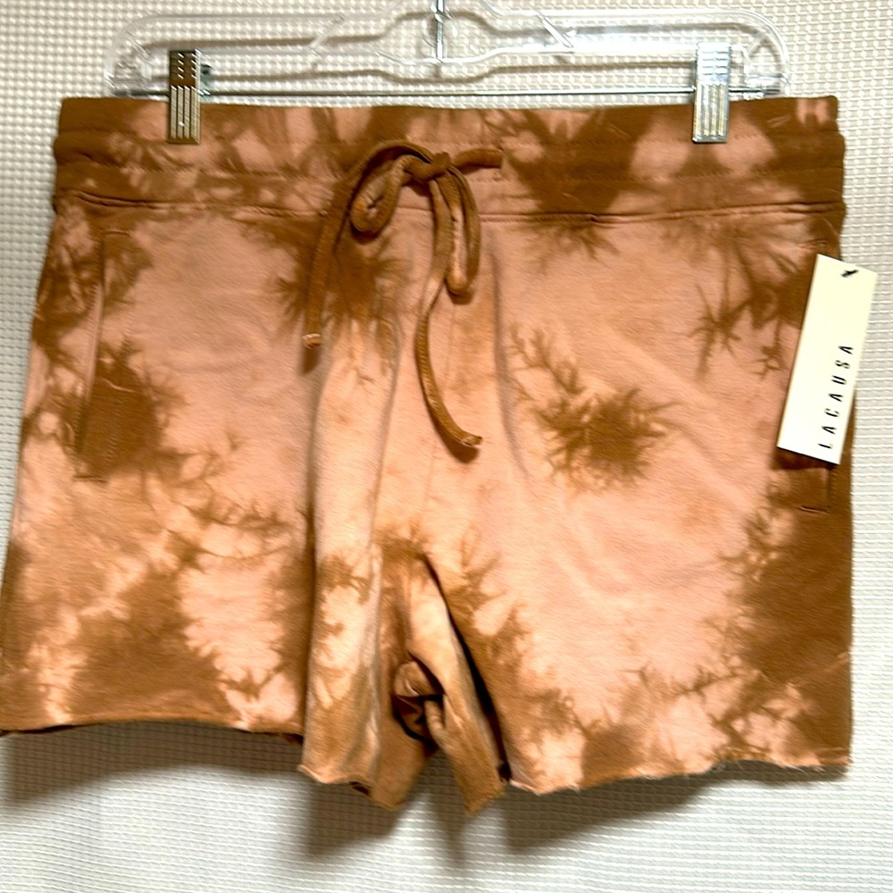 NWT LACAUSA Small Shorts Tye Dye Rust